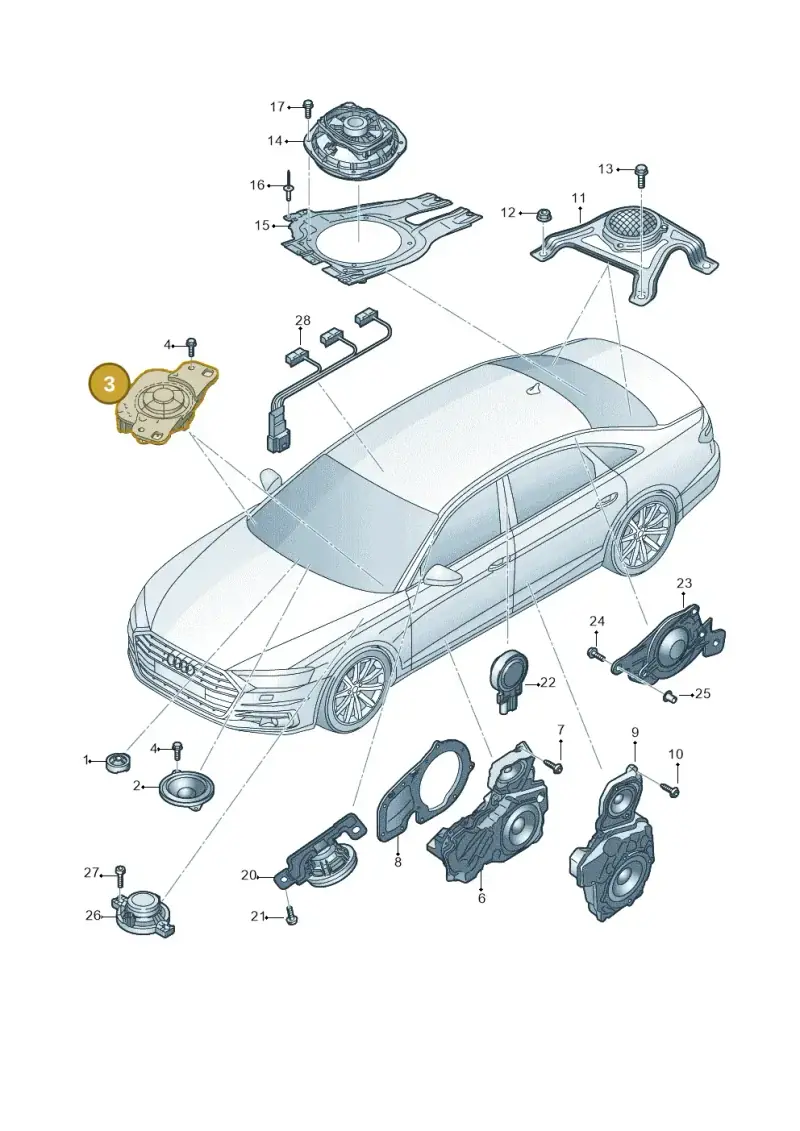 4N0035398 — Audi A8L (2017-2022) diagram 838035350, position 3