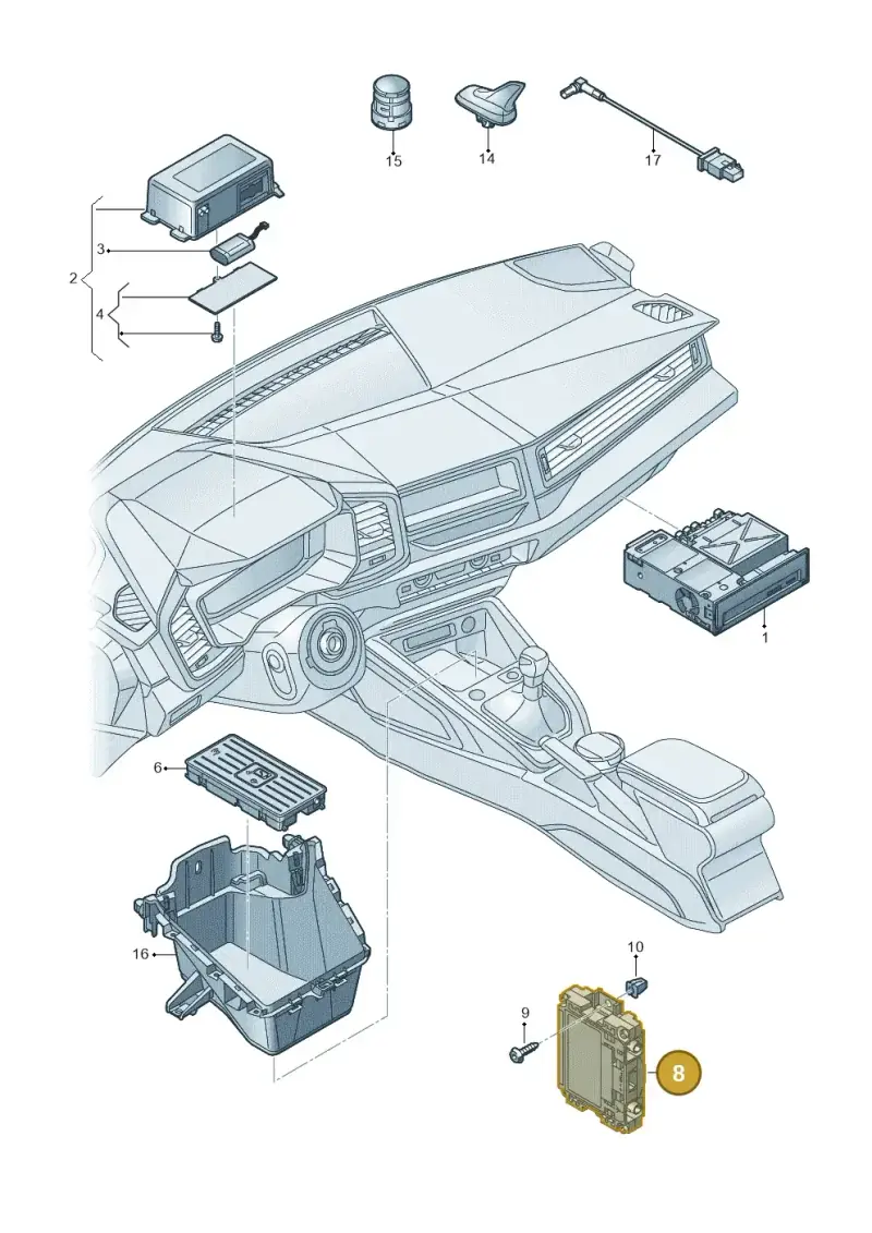 4N0035456 — Audi A1 sportback 1.0 (2018-) diagram 592035550, position 8