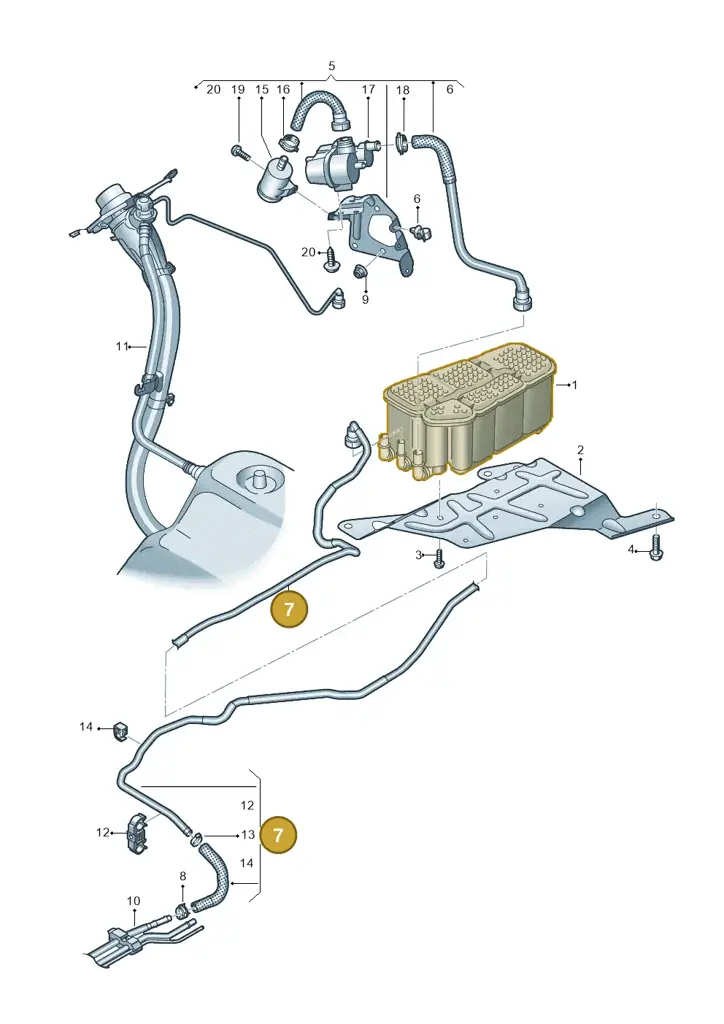 4N0201995K — Audi A8L (2017-2022) diagram 838201085, position 7