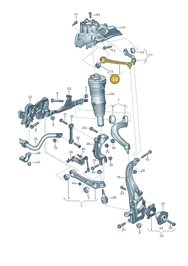 4N0407506 — Audi A8L (2017-2022) diagram 838407000, position 10