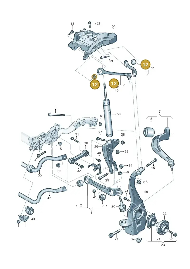 4N0407515 — Audi A5 Sportback (2016-2025) diagram 897407000, position 12