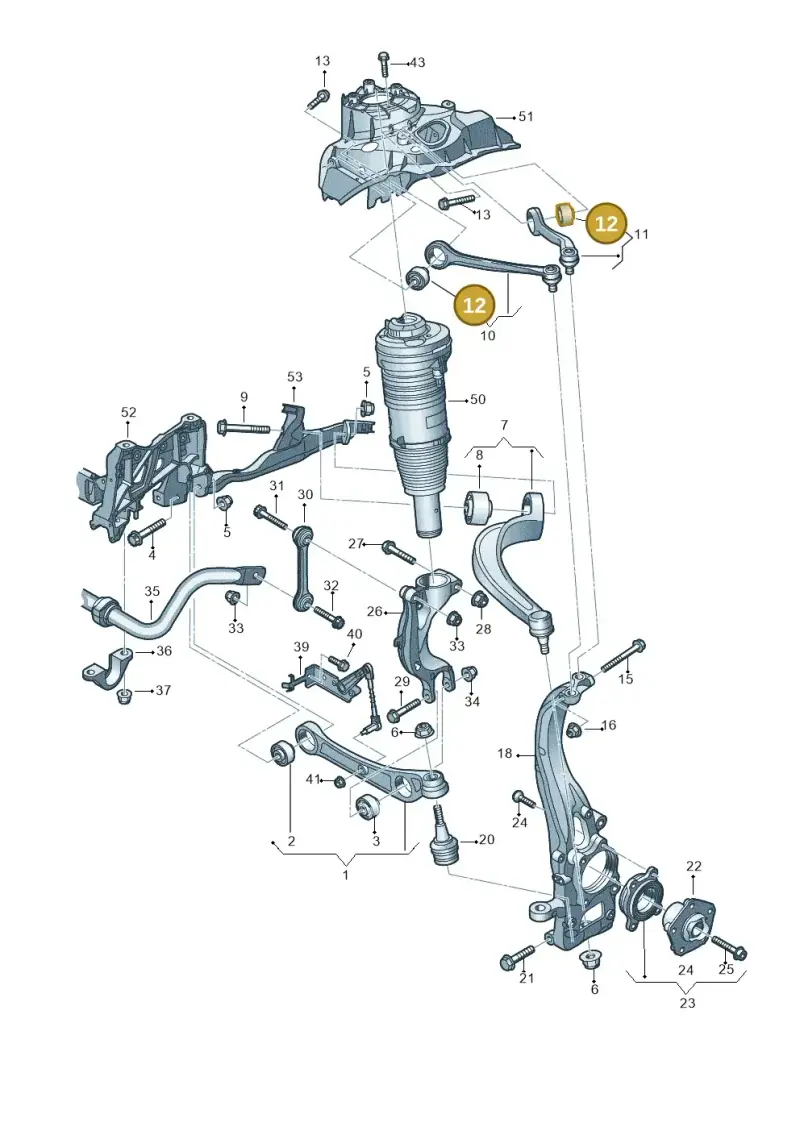 4N0407515 — Audi A8 (2017-2025) diagram 838407000, position 12