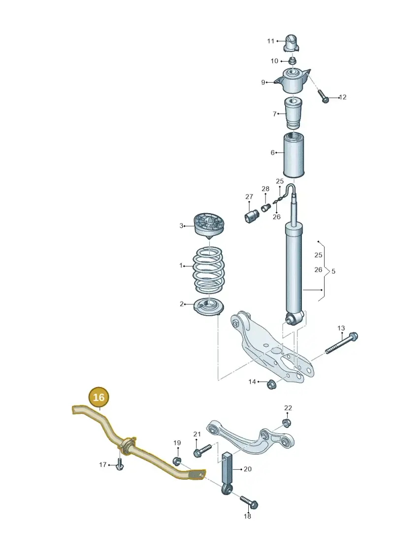 4N0511305AD — Audi A5 Limousine (2024-2025) diagram 849511040, position 16