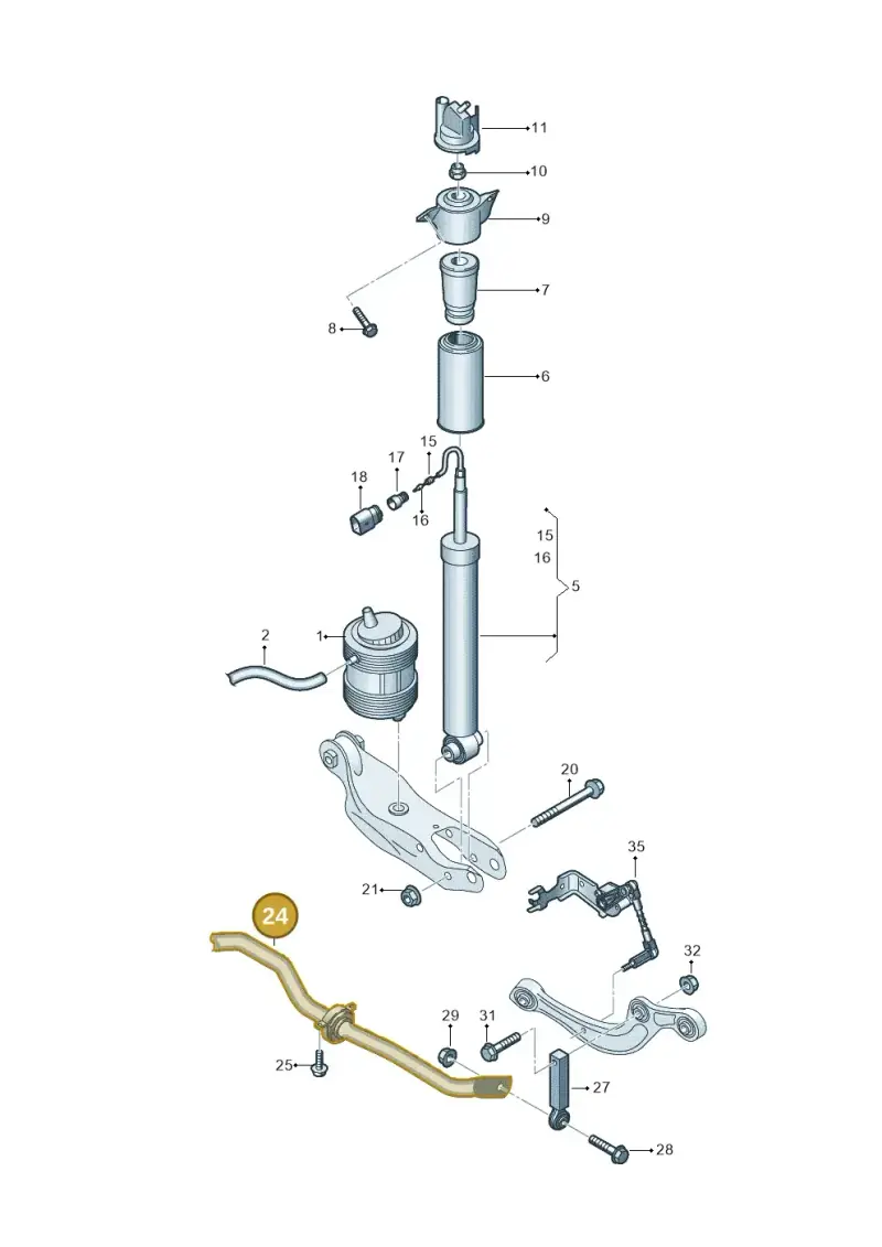 4N0511305AE — Audi A6 (2018-2025) diagram 896511150, position 24