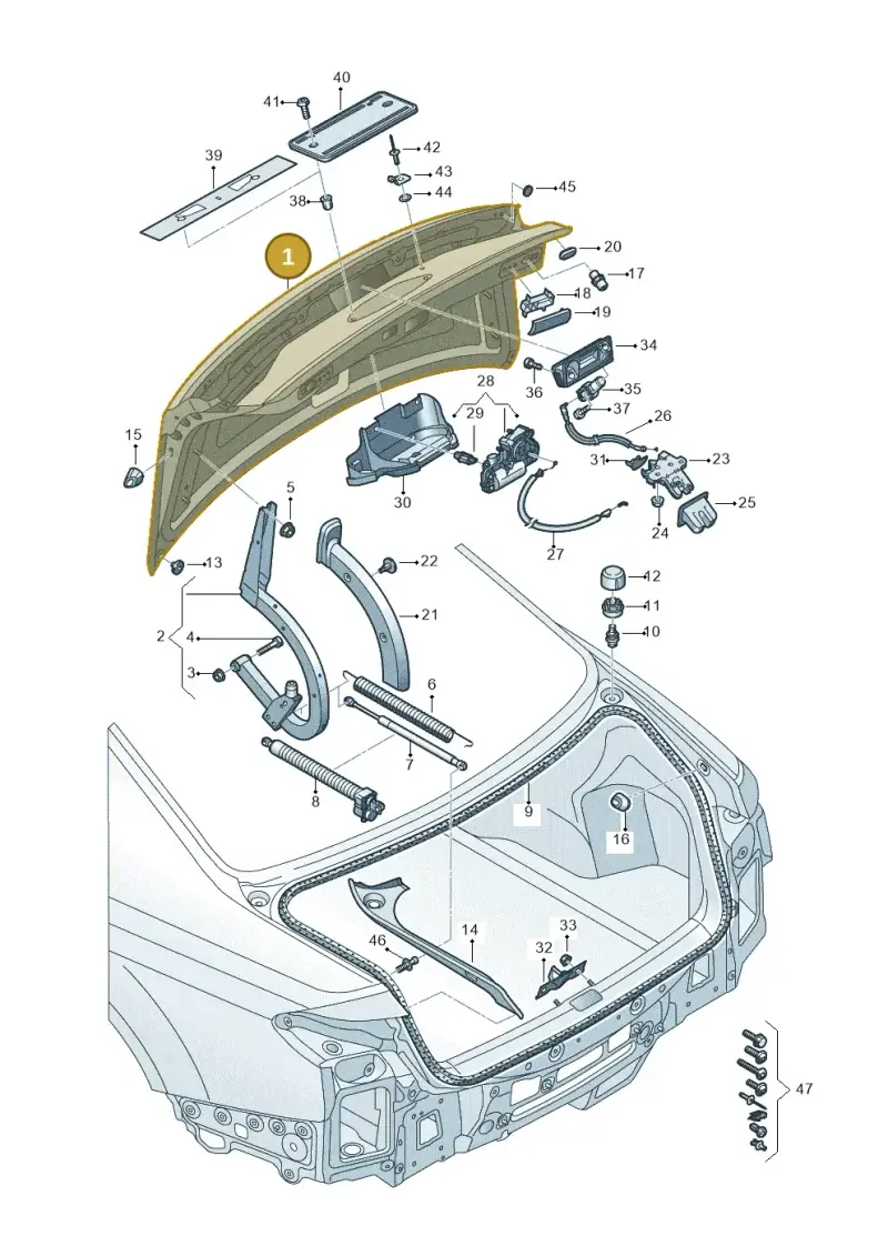 4N0827025A — Audi A8 (2017-2025) diagram 838827000, position 1