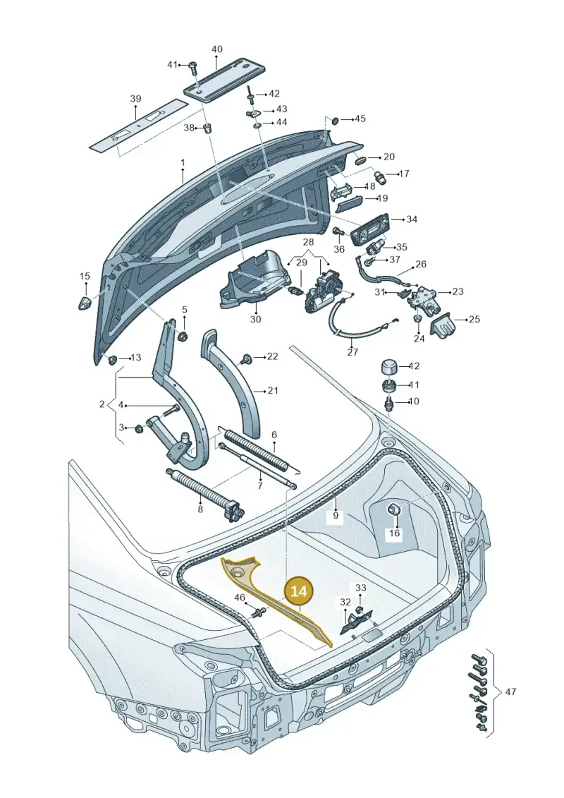 4N0827598 — Audi A8L (2017-2022) diagram 838827000, position 14