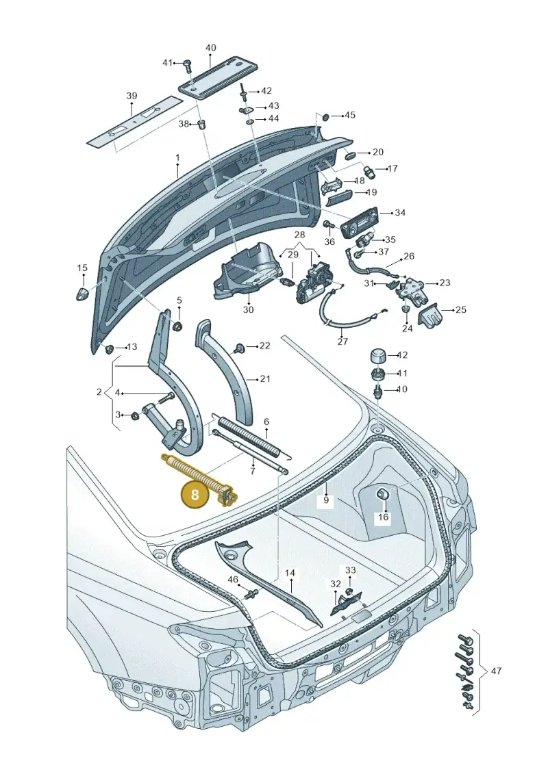4N0827851E — Audi A8 (2017-2025) diagram 838827000, position 8