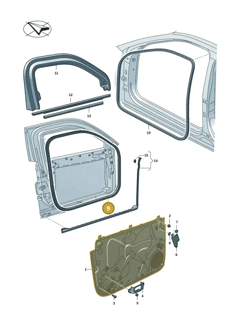 4N0837911D — Audi A8L (2017-2022) diagram 838831005, position 9