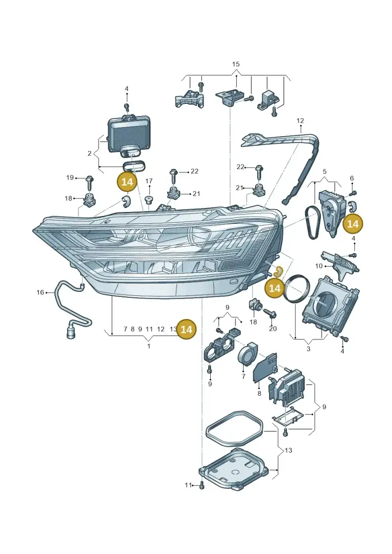 4N0941041 — Audi A8L (2017-2022) diagram 838941070, position 14