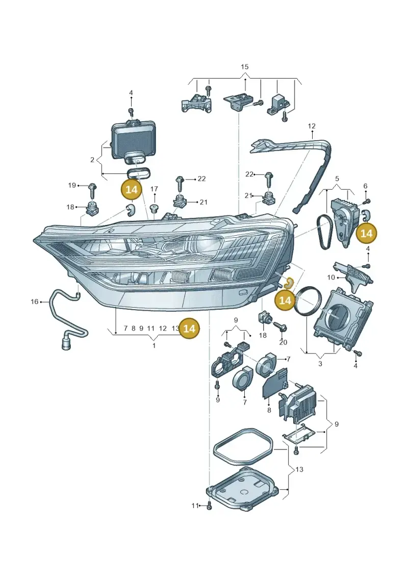 4N0941041 — Audi A8L (2017-2022) diagram 838941130, position 14
