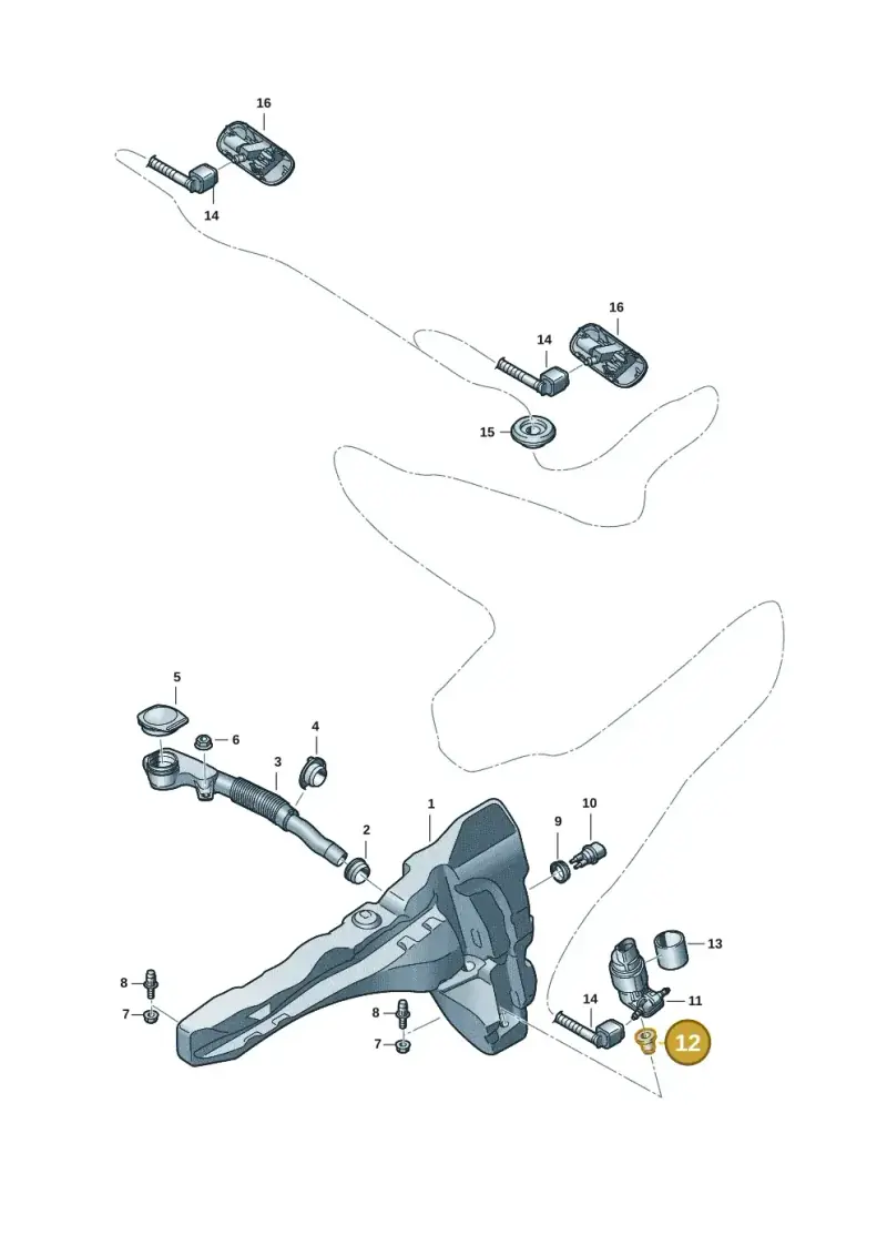 4N0955465 — Audi A3 Sportback (2019-2025) diagram 596955013, position 12