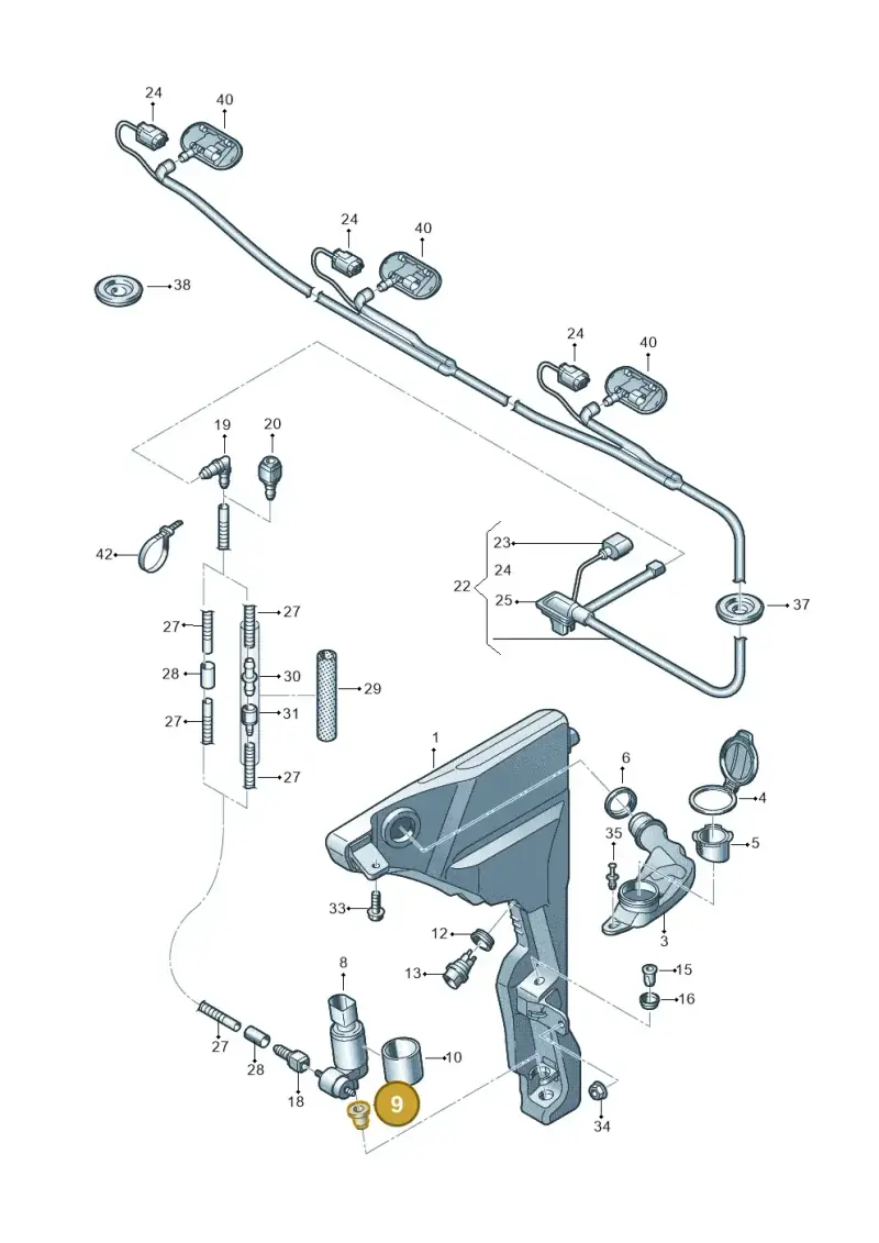 4N0955465 — Audi A8 (2017-2025) diagram 838955012, position 9
