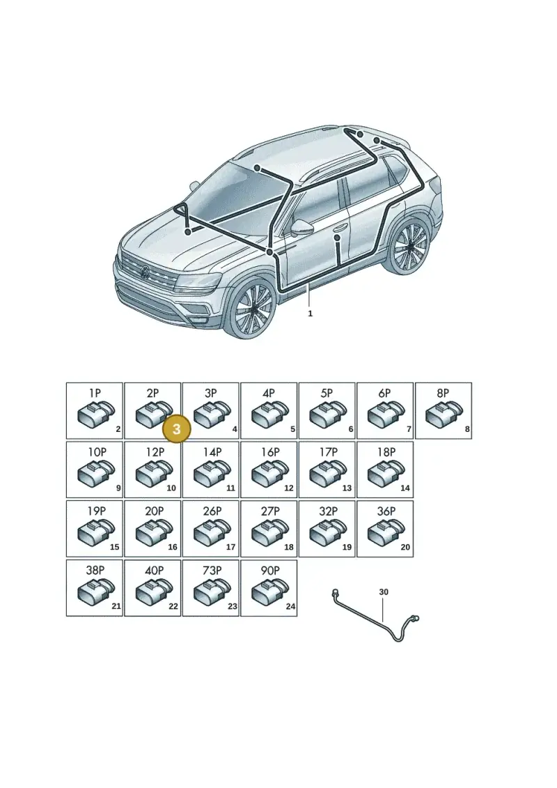 4N0971259 — Volkswagen Taos 1.4 (2020-2024) diagram 2gm971082, position 3