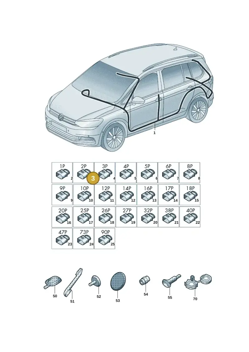 4N0971259 — Volkswagen B-Main SUV (2022-) diagram 30d971840, position 3