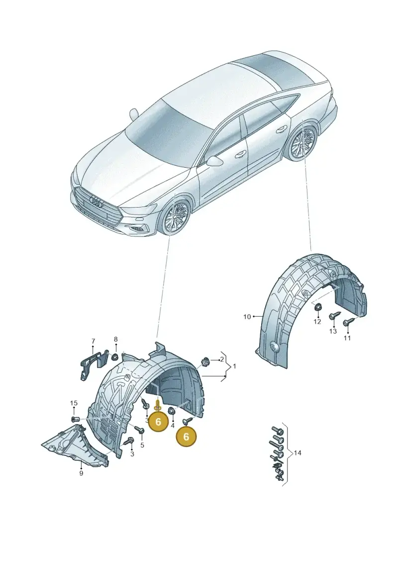 4S0805163 — Audi A6 (2018-2025) diagram 435821500, position 6