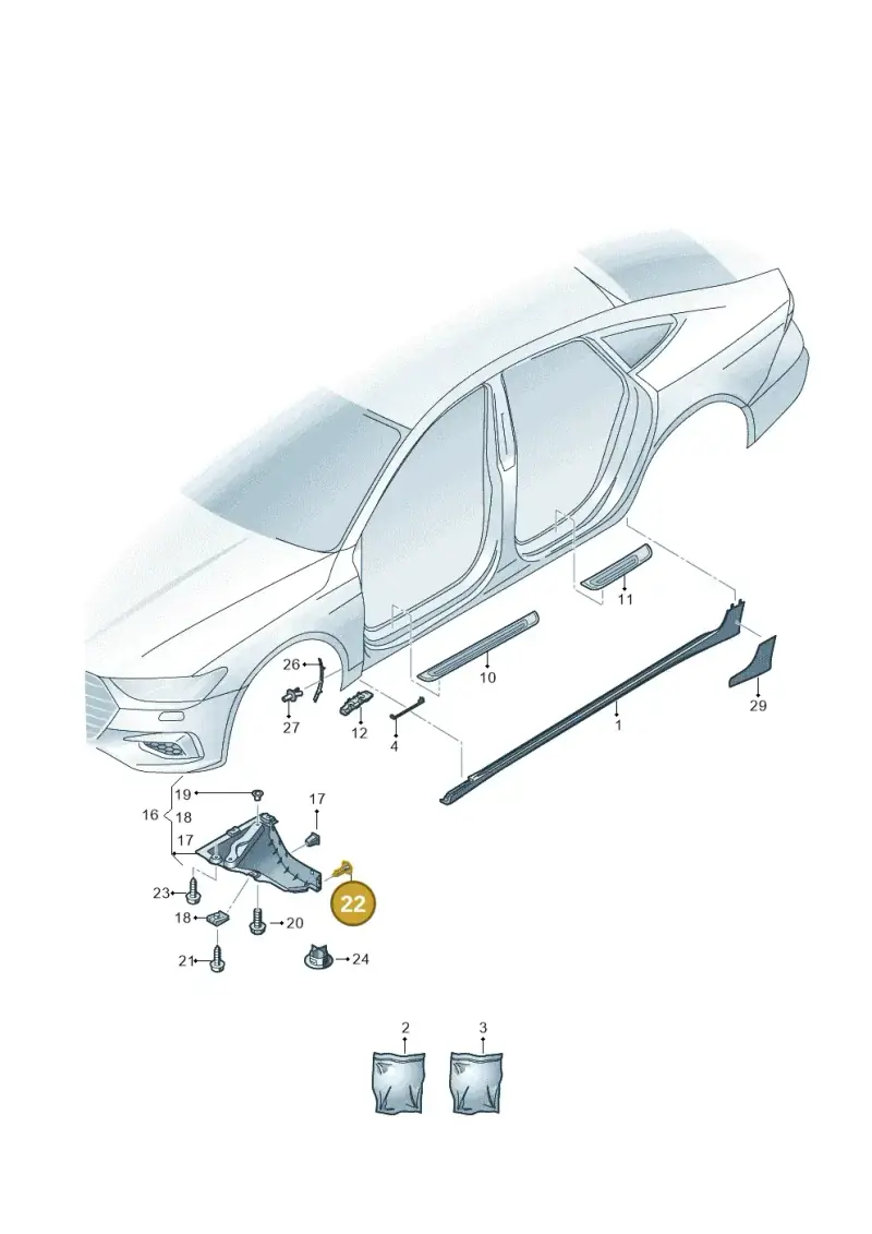 4S0805163 — Audi A7 Sportback (2018-2025) diagram 435853000, position 22