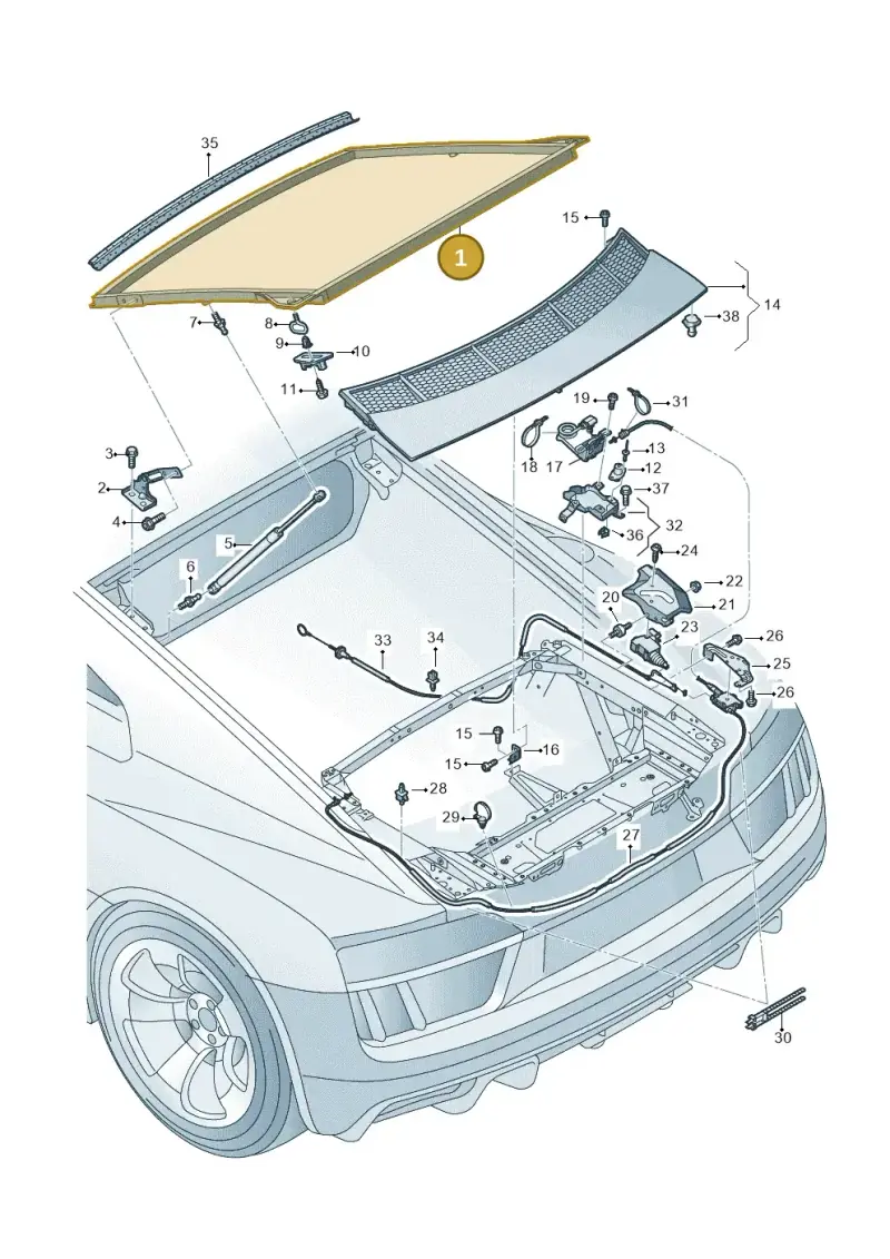 4S8827025 — Audi R8 Spyder (2015-2024) diagram 872827000, position 1