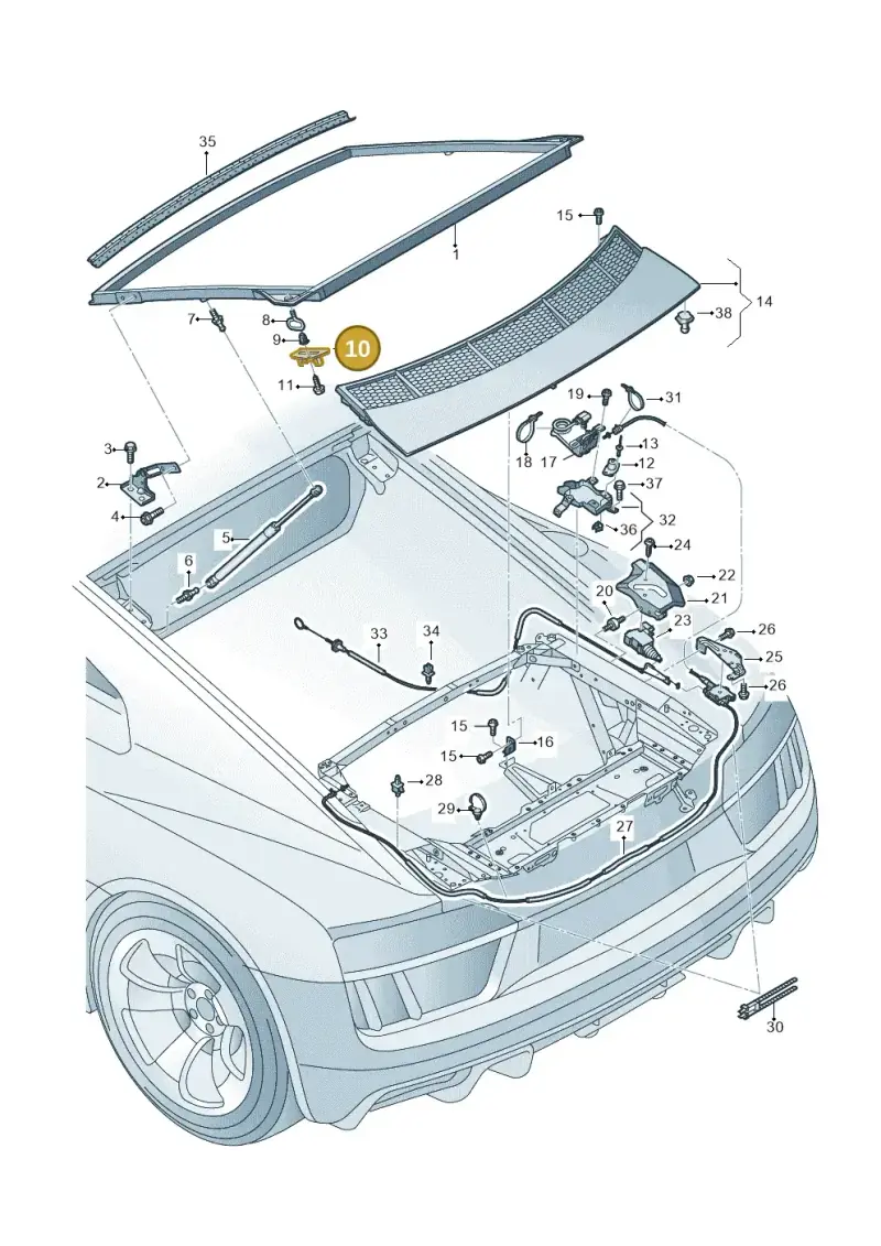 4S8827658 — Audi R8 Spyder (2015-2024) diagram 872827000, position 10