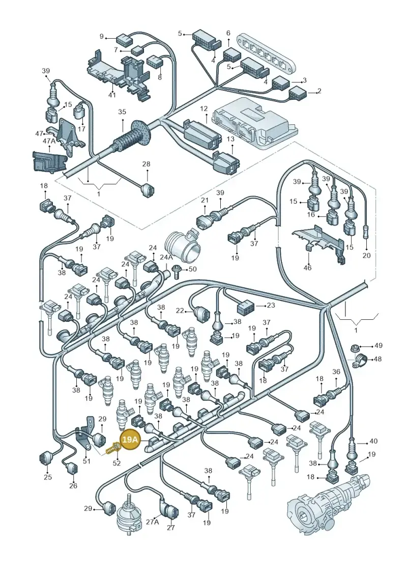 4Z7971824C — Audi A4/S4 Cabrio./qu. 07> (2006-) diagram 260971600, position 19A