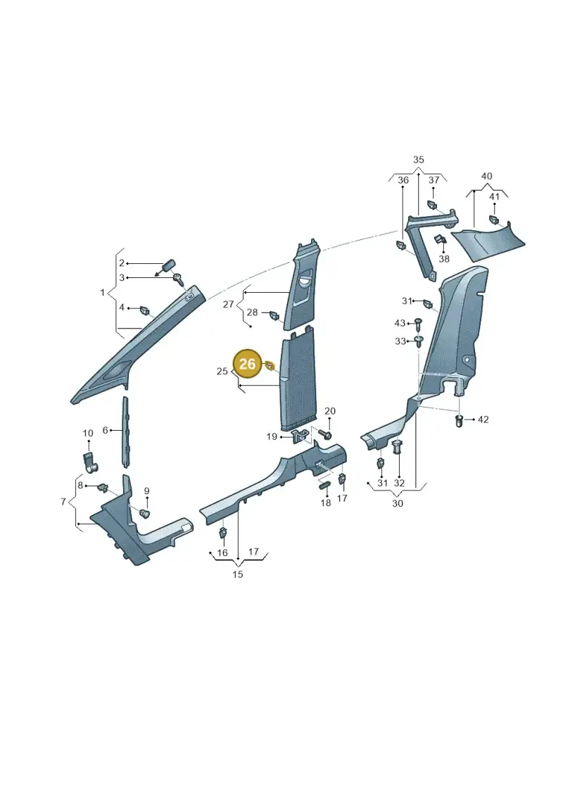 510867276A — Audi Q4 Sportback (2021-2022) diagram 89a867650, position 26