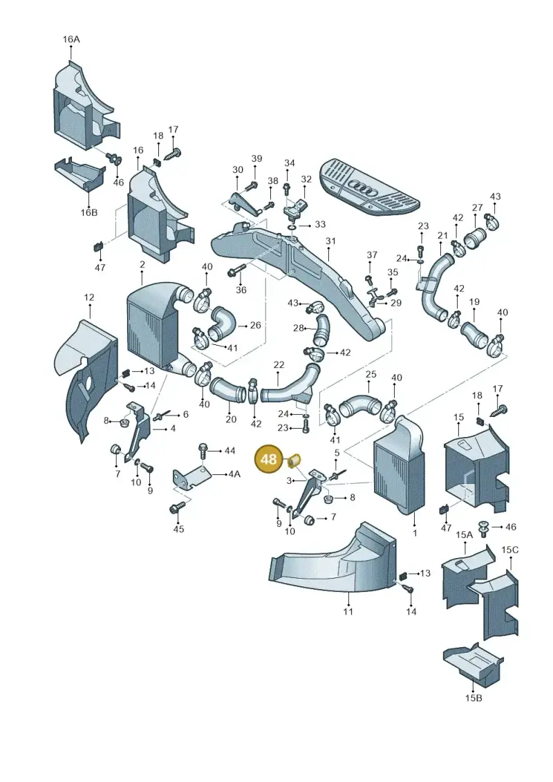 535853879A — Audi RS6 qu. (2003-2004) diagram 290145100, position 48