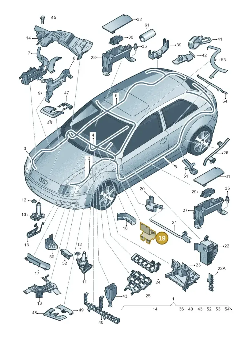 535853879A — Audi A3 Sportback (2008-2013) diagram 412971800, position 19