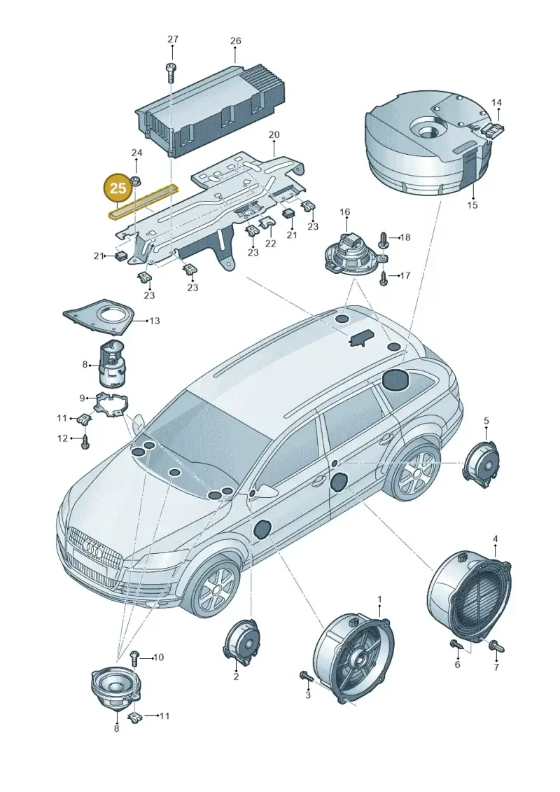 535853879A — Audi Q7 qu. 3.0 TDI (2009-2015) diagram 675035350, position 25