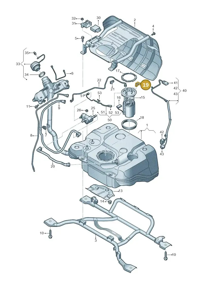 5C0201733A — Audi Q3 quattro (2018-2019) diagram 597201010, position 19