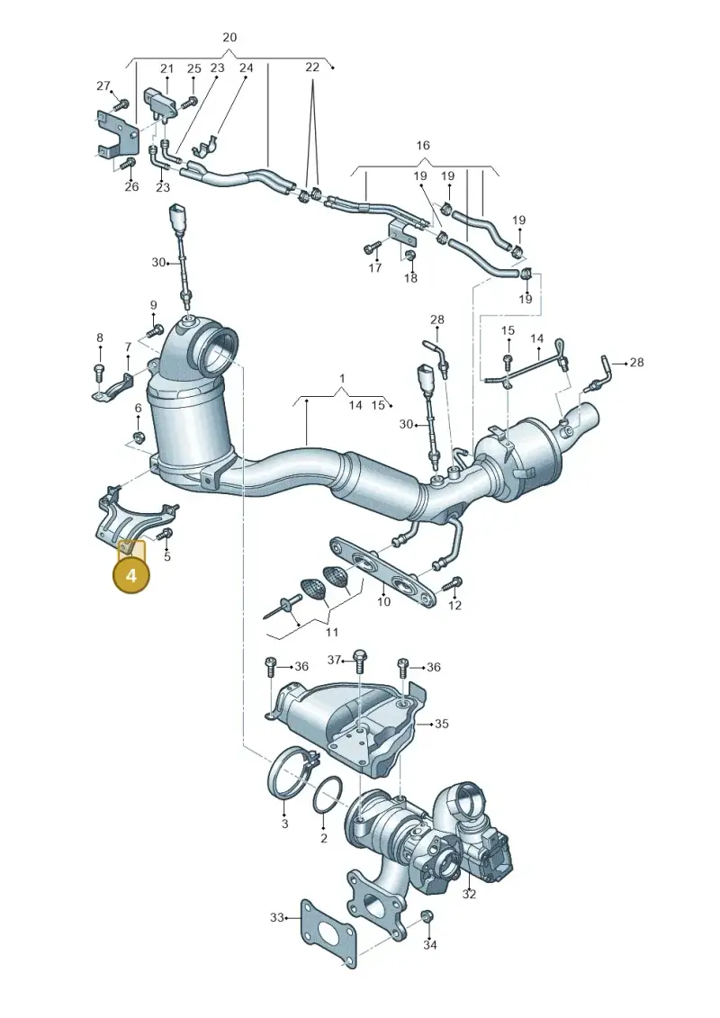 5C0253249 — Audi Q3 quattro (2018-2019) diagram 597253300, position 4