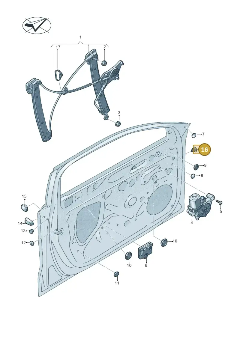 5C6827713 — Audi A3 Sportback (2019-2021) diagram 596837060, position 16