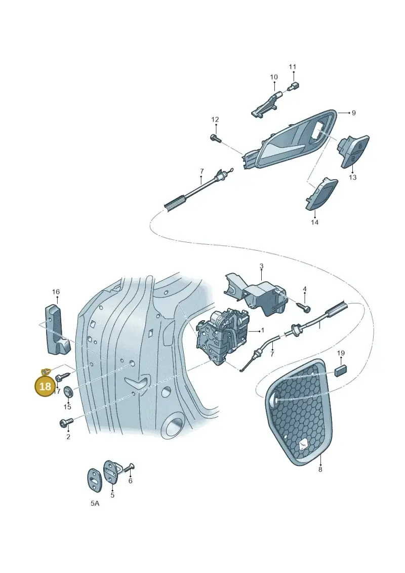 5C6827713 — Audi A3 Sportback (2016-2020) diagram 745837300, position 18