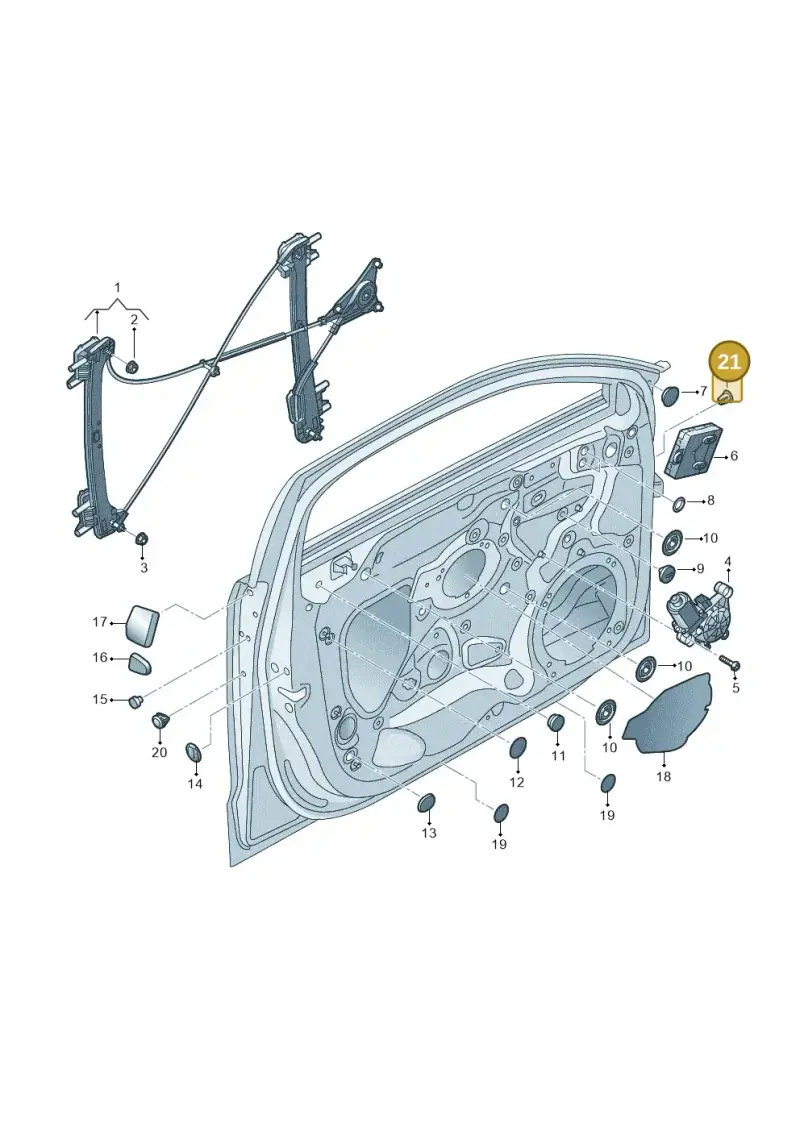5C6827713 — Audi A3 Sportback (2016-2020) diagram 745837650, position 21