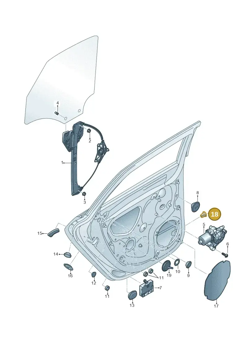 5C6827713 — Audi A3 Sportback (2016-2020) diagram 890839600, position 18