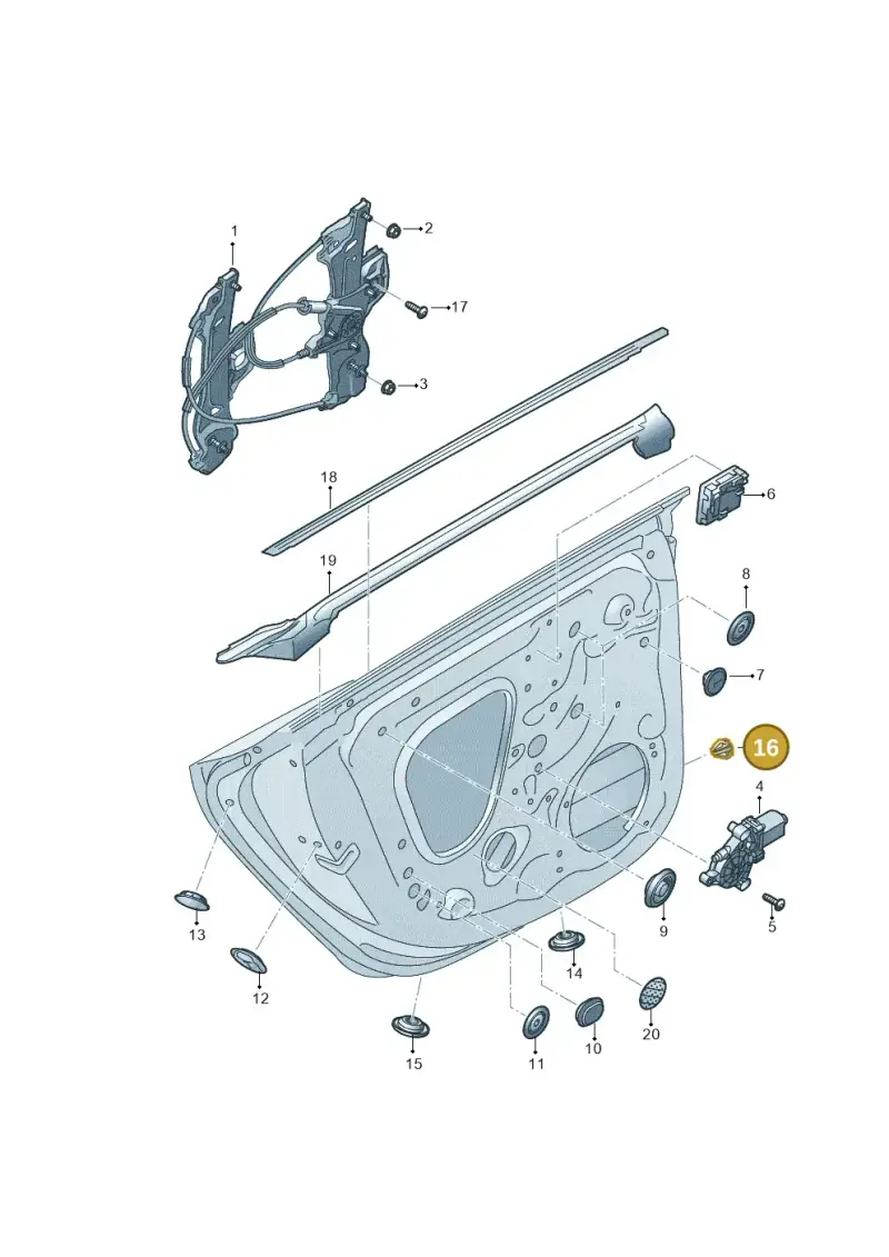 5C6827713 — Audi A5 Sportback (2016-2020) diagram 897839600, position 16