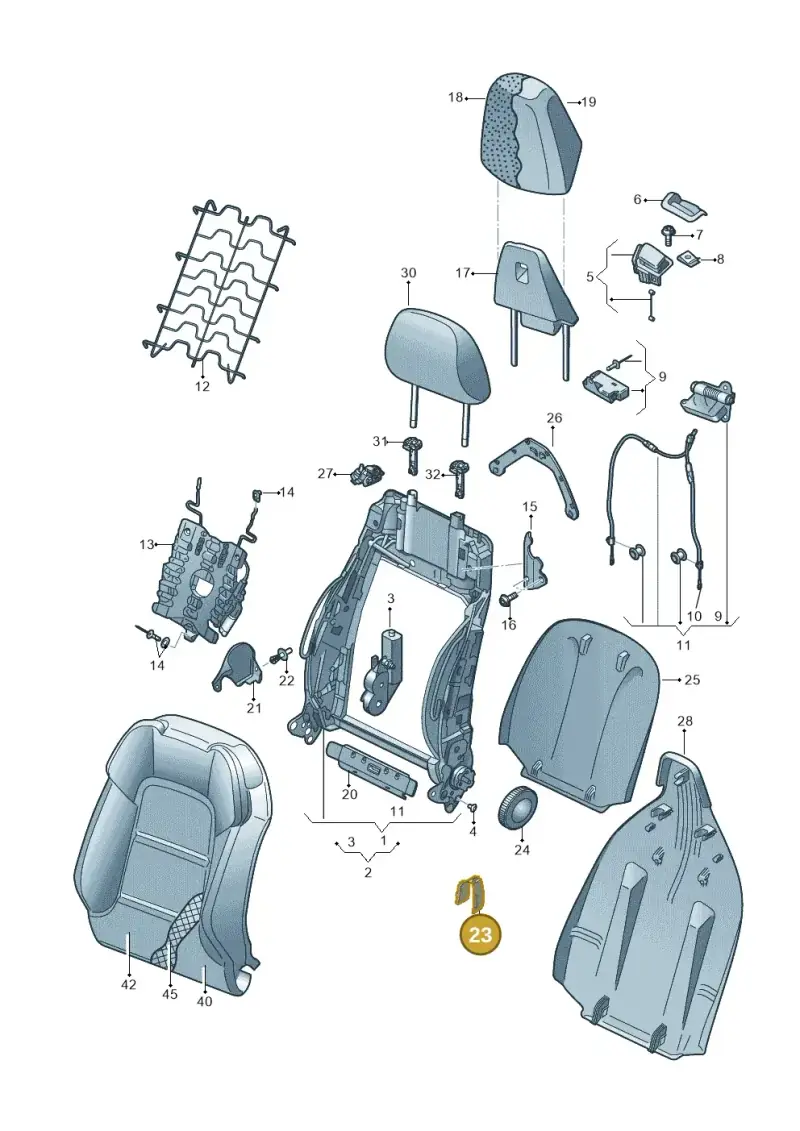5C6972881 — Audi A3 Sportback (2016-2020) diagram 745881500, position 23