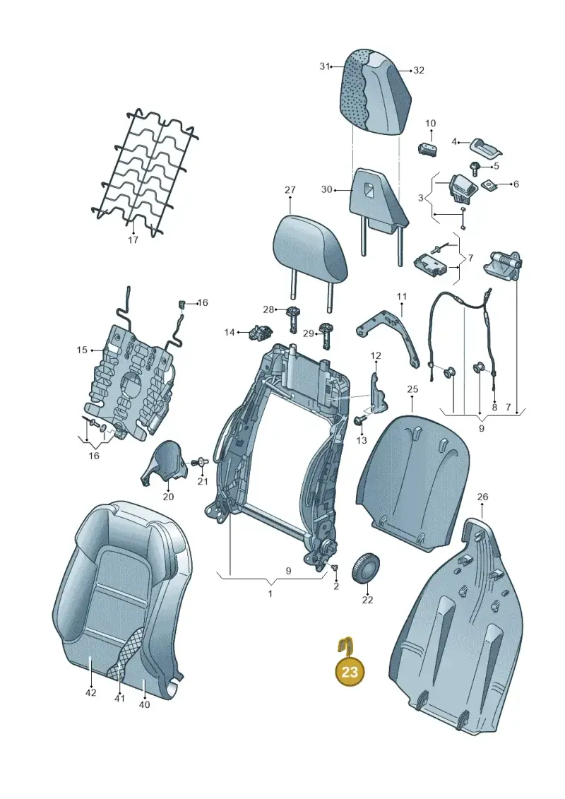 5C6972881 — Audi A3 Cabrio (2016-2020) diagram 891881500, position 23