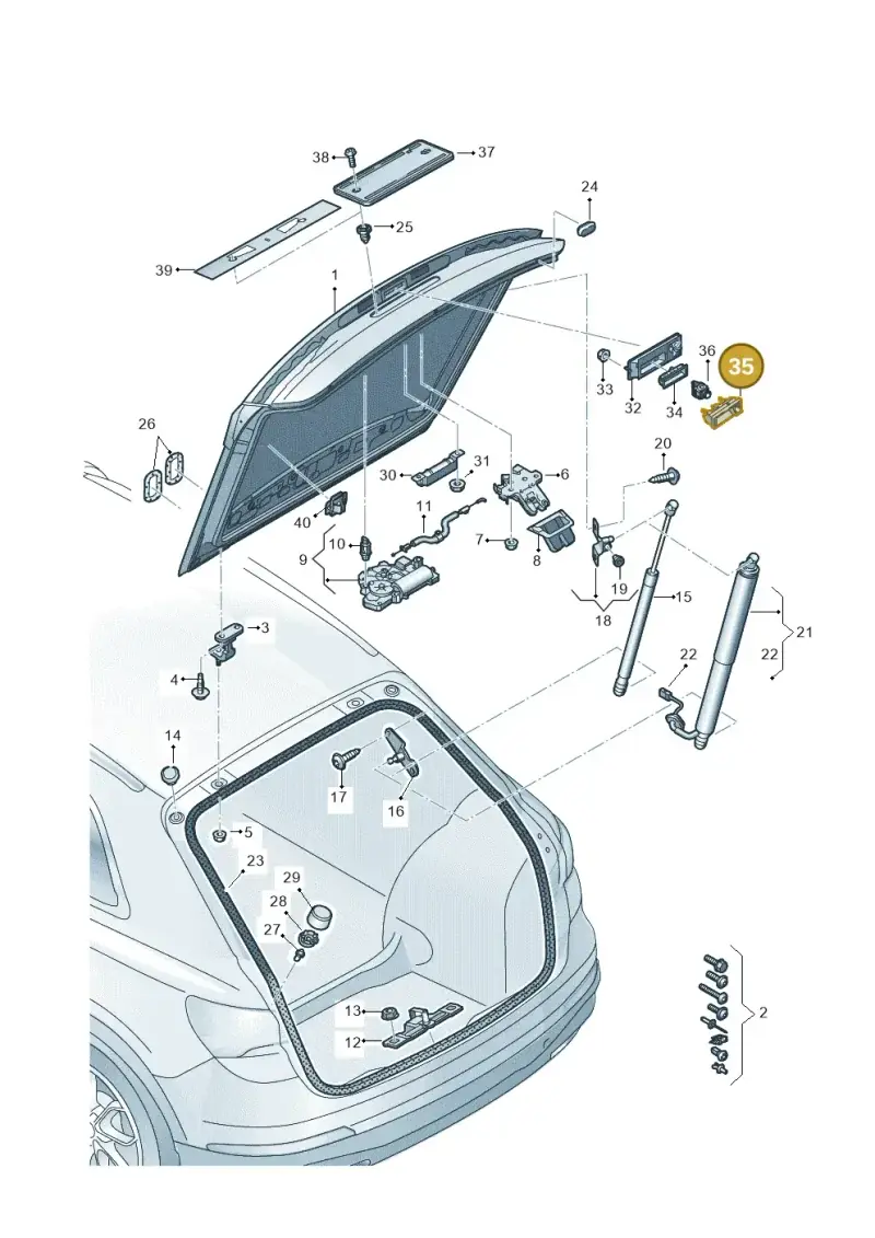 5E3827566A — Audi Q4 Sportback (2021-2022) diagram 89a827000, position 35