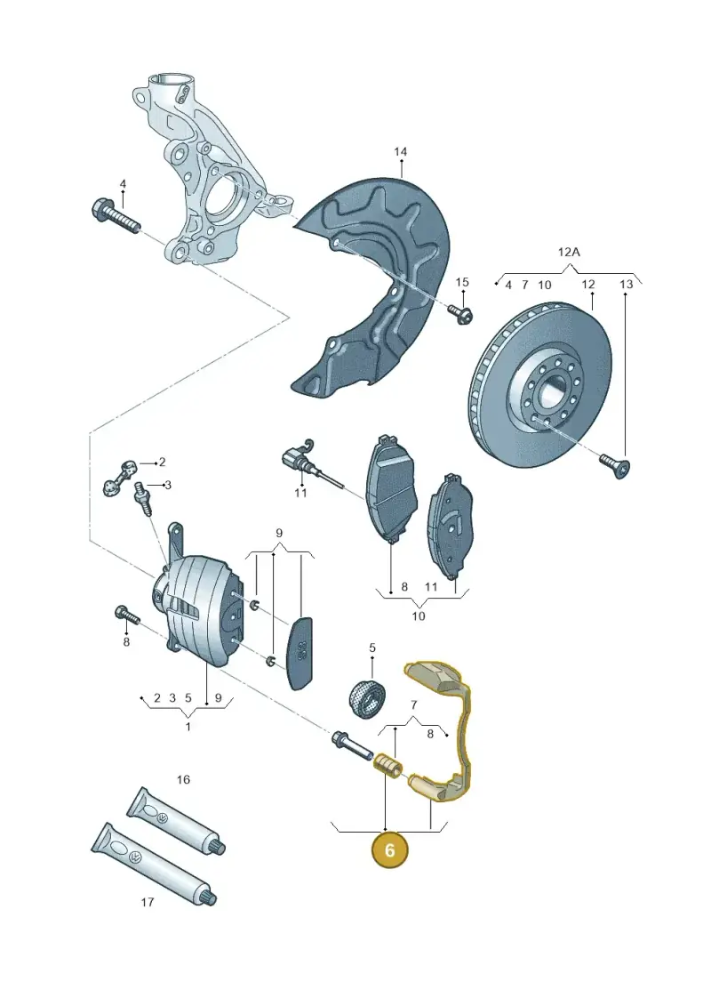 5G0615125A — Audi A3 Sportback (2019-2021) diagram 745615500, position 6