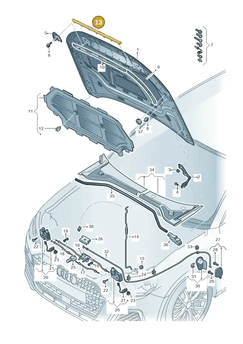 5G0823707 — Audi A1 sportback 1.0 (2018-) diagram 592823000, position 13