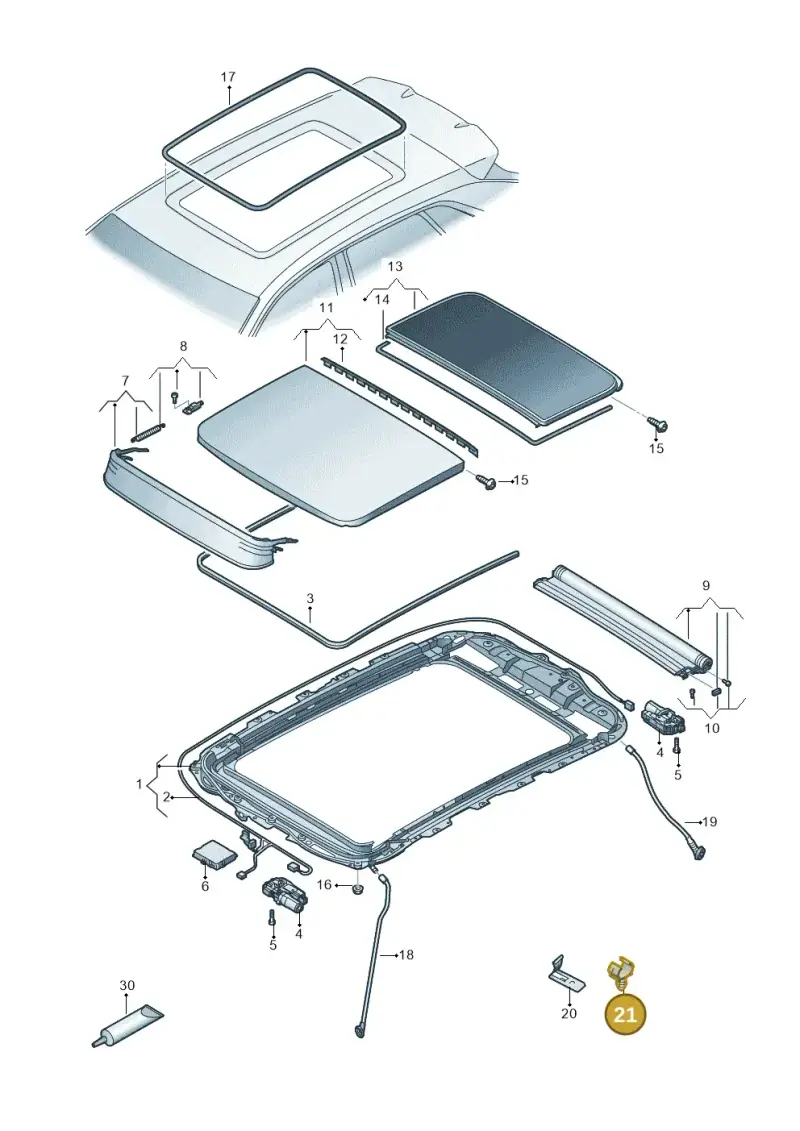 5G0877244 — Audi Q4 Sportback (2021-2022) diagram 89a877000, position 21