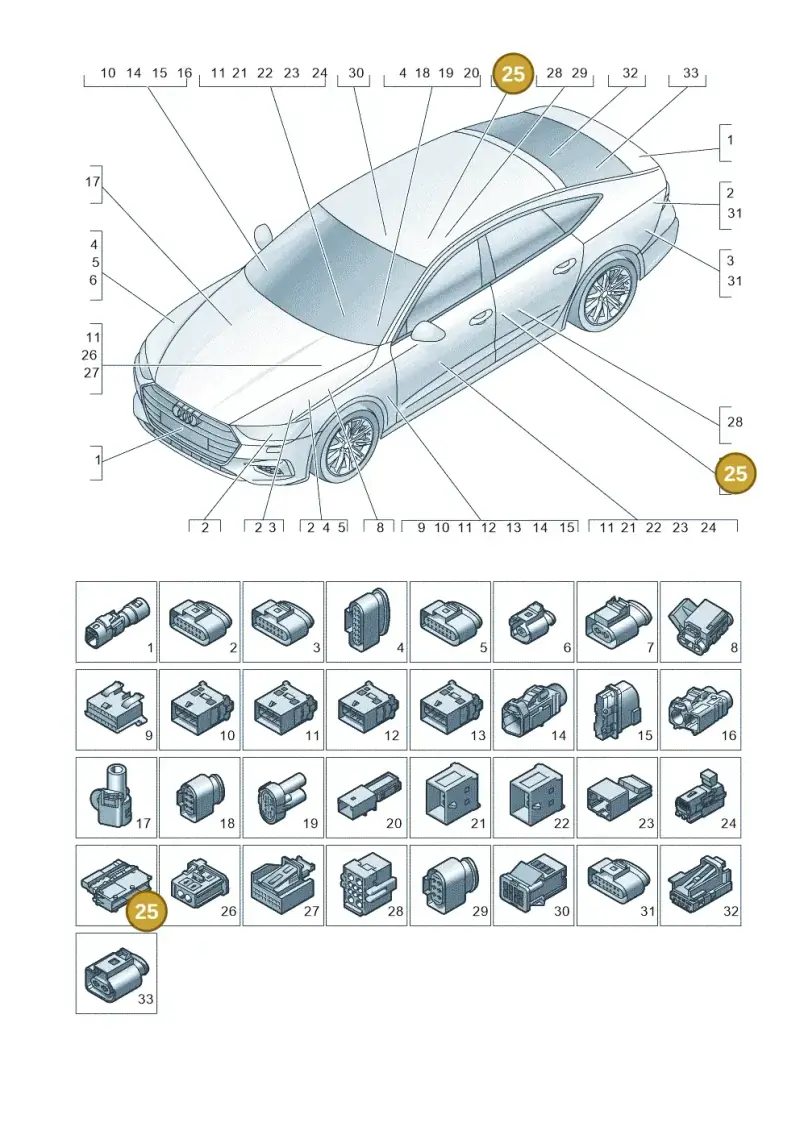 5G0937722 — Audi RS7 Sportback (2019-) diagram 435971820, position 25