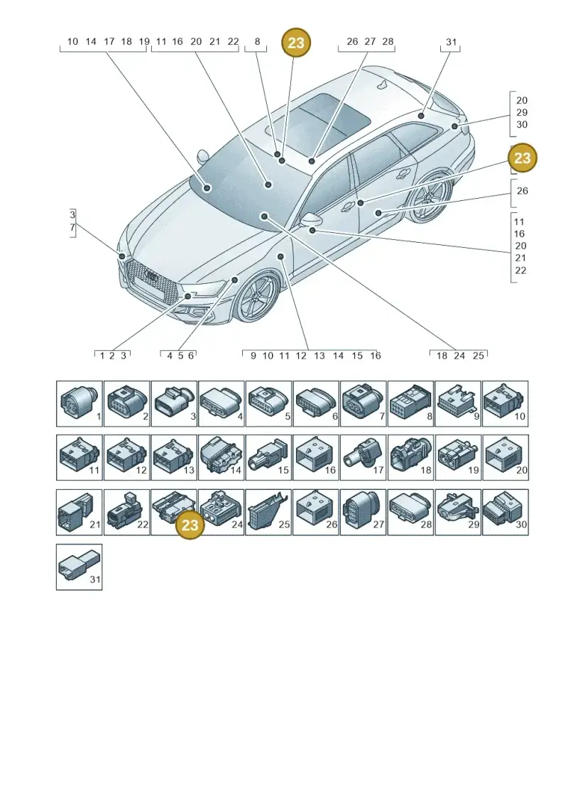5G0937722 — Audi RS4 Avant (2017-) diagram 438971820, position 23