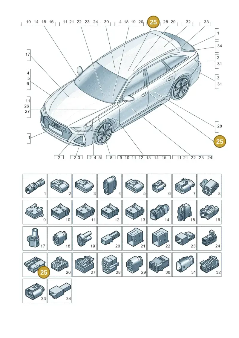 5G0937722 — Audi RS6 Avant (2019-) diagram 537971820, position 25