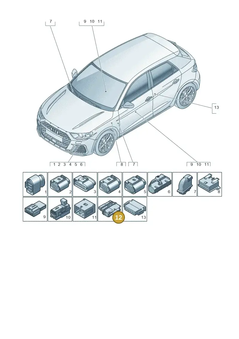 5G0937722 — Audi A1 sportback 1.0 (2018-) diagram 592971820, position 12