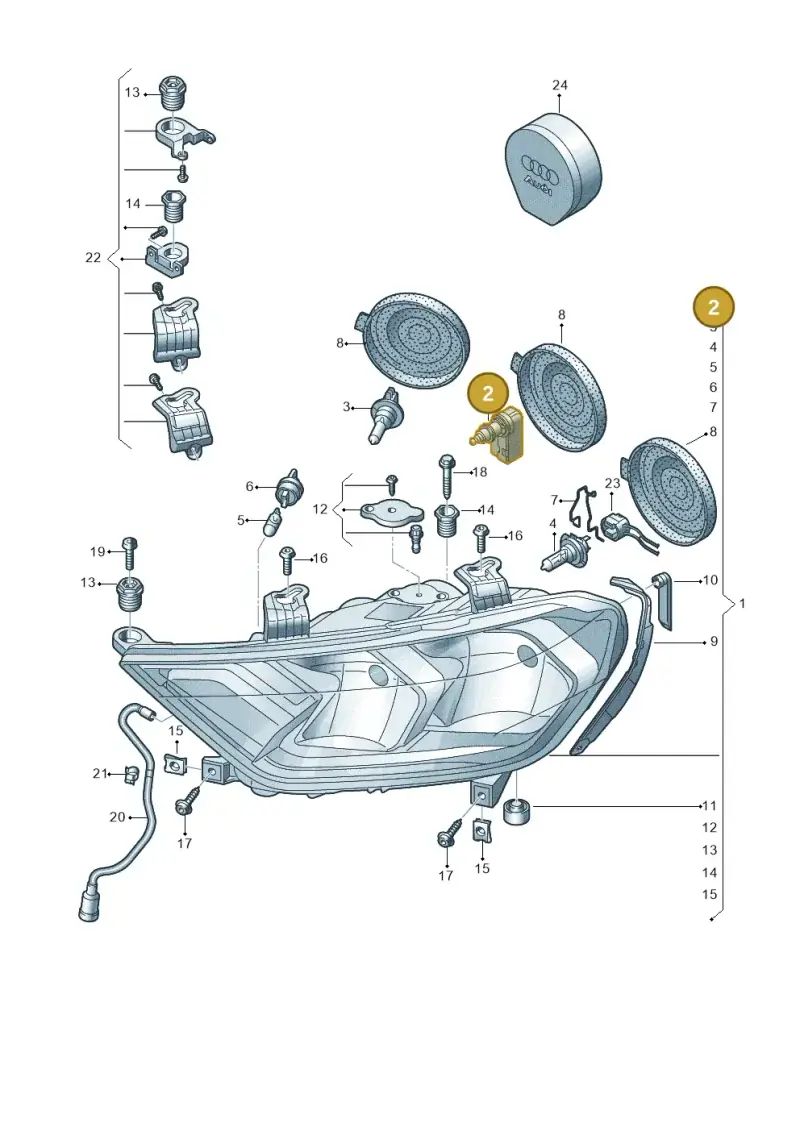 5G0941295 — Audi A1 sportback 1.0 (2018-) diagram 592941000, position 2