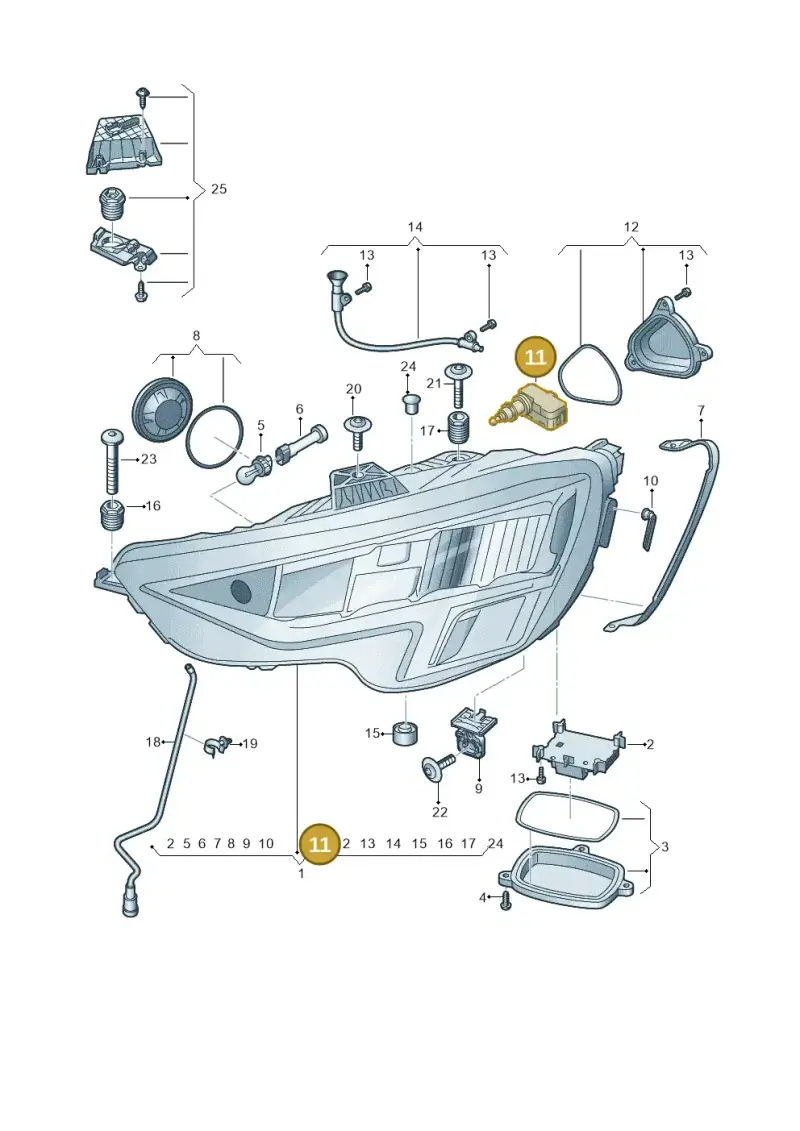 5G0941295 — Audi A3 Sportback (2019-2021) diagram 596941000, position 11
