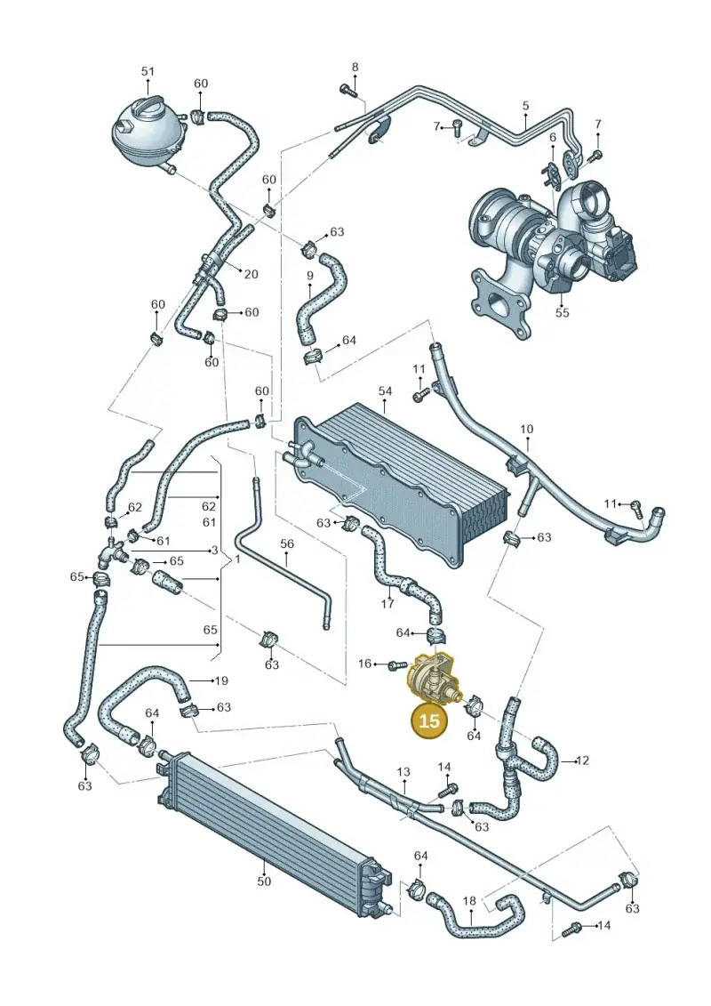 5G0965567A — Audi Q3 1.4 (2016-) diagram 728121150, position 15