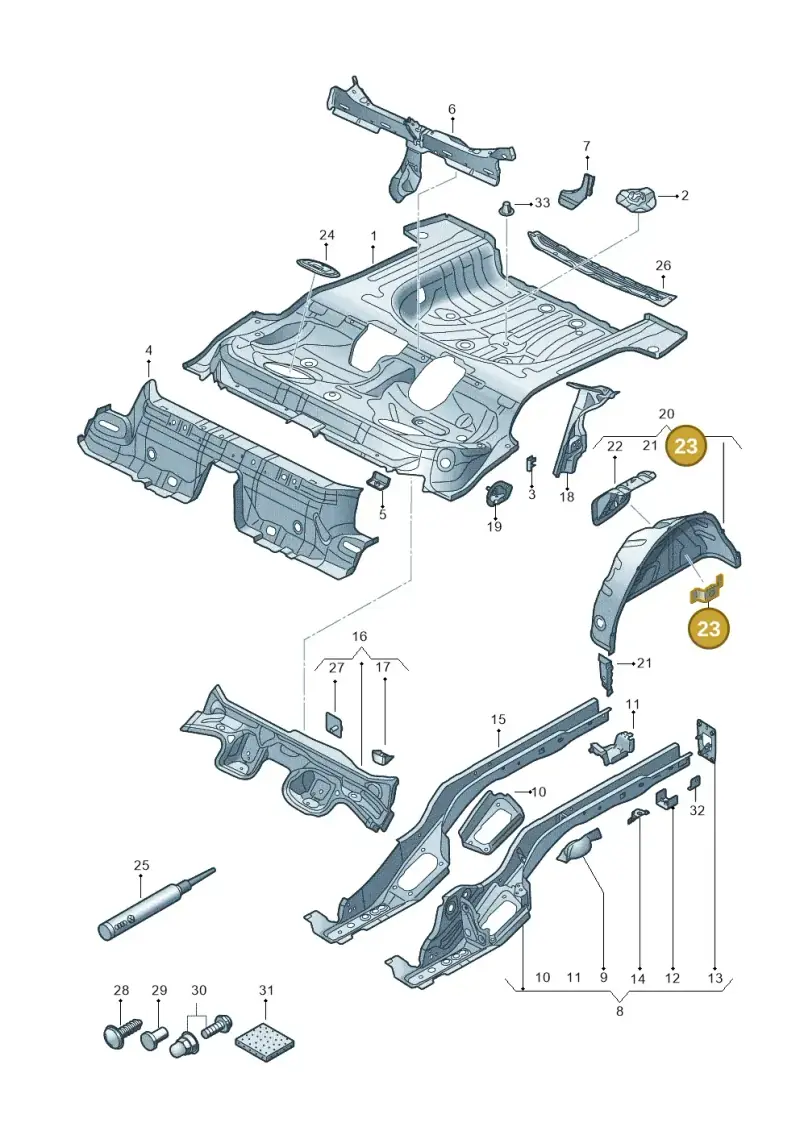 5G6813151 — Audi Q2 2.0 TDI (2016-2018) diagram 803803100, position 23