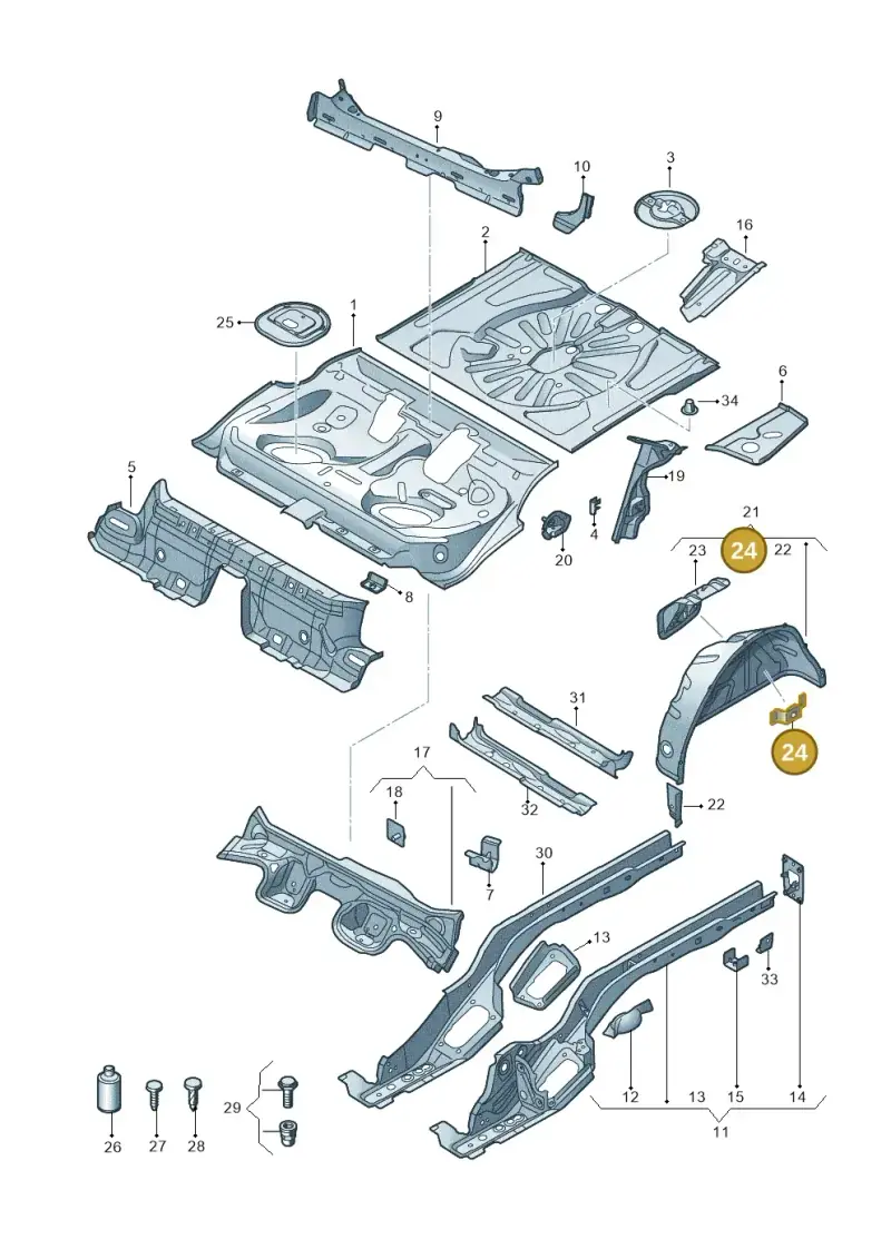 5G6813151 — Audi Q2 2.0 TDI (2016-2018) diagram 803803110, position 24