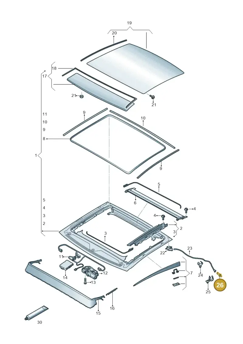 5G6877236 — Audi RSQ3 Sportback (2019-2024) diagram 597877010, position 26
